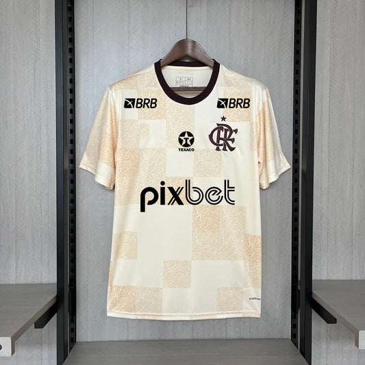 2024-25 Flamengo Pre-match all sponsors Wear Beige S-XXXXL