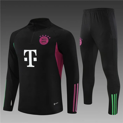 BAYERN MUNICH BLACK Training Suit Kit 2023 2024