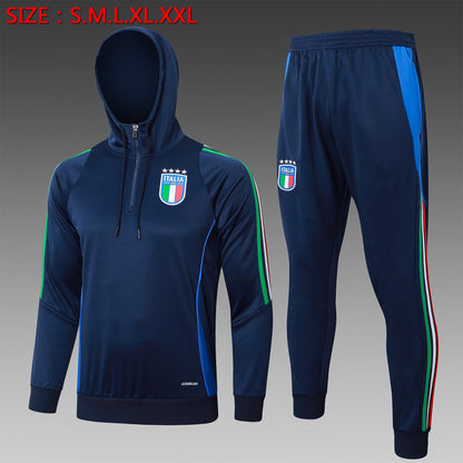 2024-25 Italy Royal Blue Hat Training Suit S-2XL