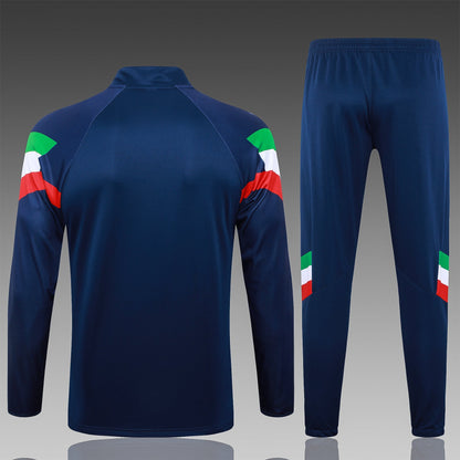 2024-25 Italy Royal Blue (sleeves red, white and green) Training Suit S-2XL