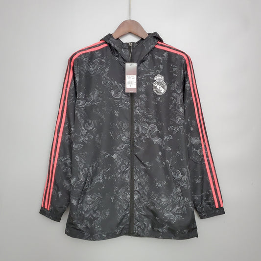 2021-22 Real Madrid Black Pattern Windbreaker